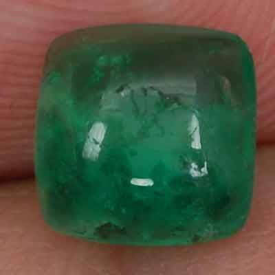 Natural Gem 1.55ct 7.3mm Square Cabochon Eucalyptus Green EMERALD 