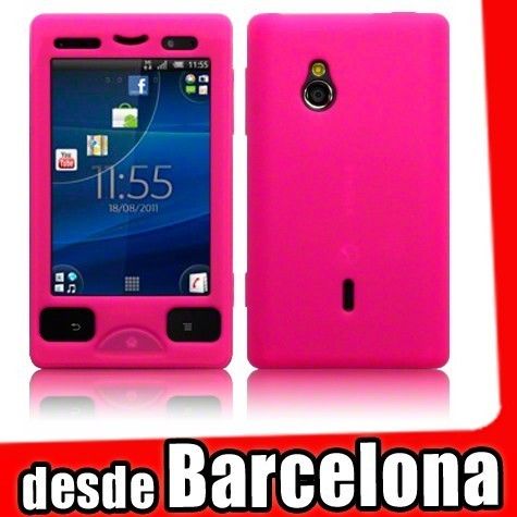 Funda Carcasa Silicona SE XPERIA MINI PRO SK17i color ROSA FUCSIA 