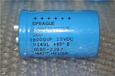 Sprague Powerlytic Capacitor 36D 18,000uf 25VDC +85C  