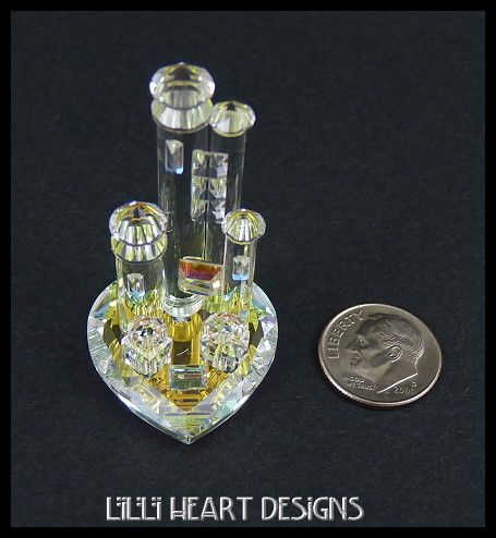 Little CASTLE ON HEART Base Made with SWAROVSKI CRYSTAL RETIRED, LAST 