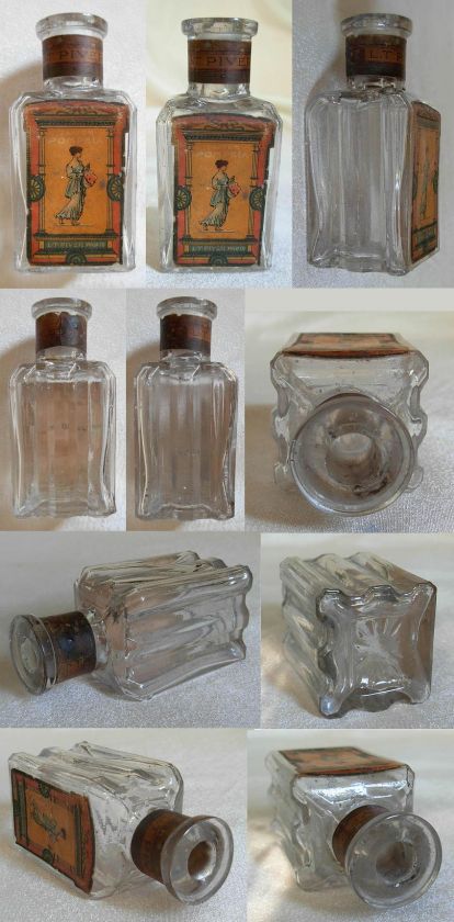 RARE POMPEIA GLASS PERFUME BOTTLE, FRANCE, 1930 ES  