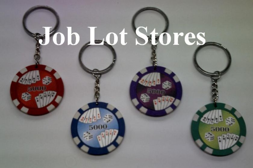 Keychain Key chain Poker Chip 4 Colors Red Blue Green P  