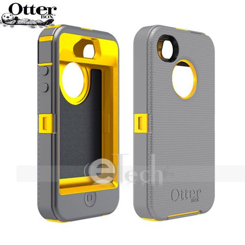 OTTERBOX DEFENDER CASE FOR iPHONE 4S 4G  SUN YELLOW / GUNMETAL GRAY 