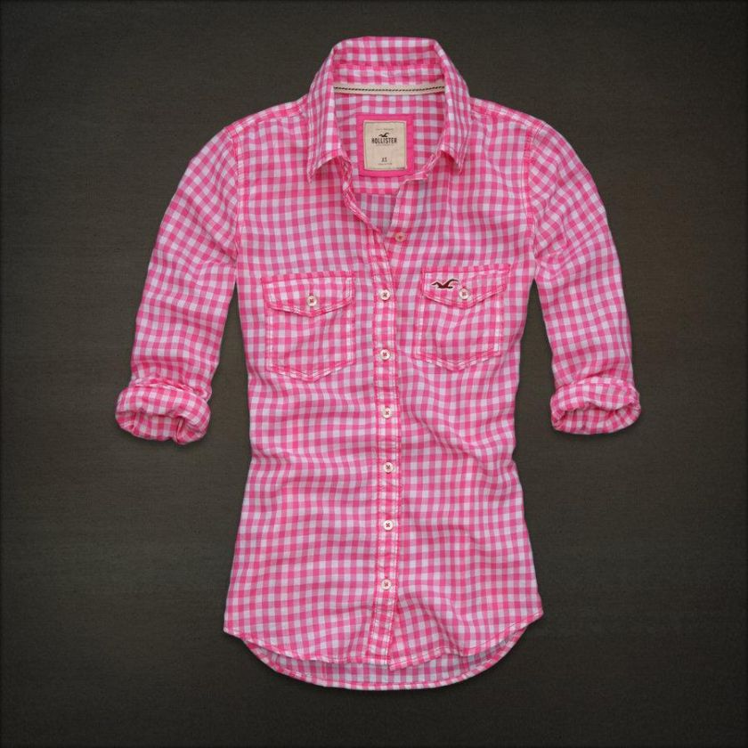 NWT Hollister Women Clobberstones Classic Plaid Shirt  