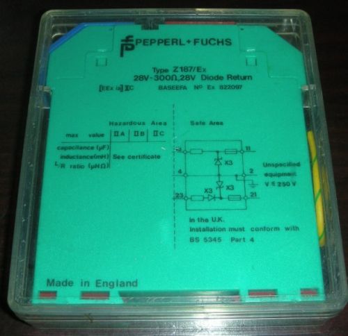 PepperL Fuchs Z187/Ex 28V Diode Return Snapin Module 2@  