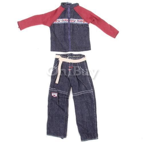 Doll Clothes Handmade Sport Jacket Jeans For Barbie Ken  