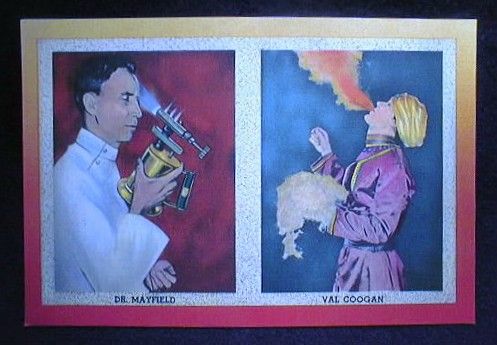 POSTCARD CIRCUS FIREPROOF INDIAN FAKIR  