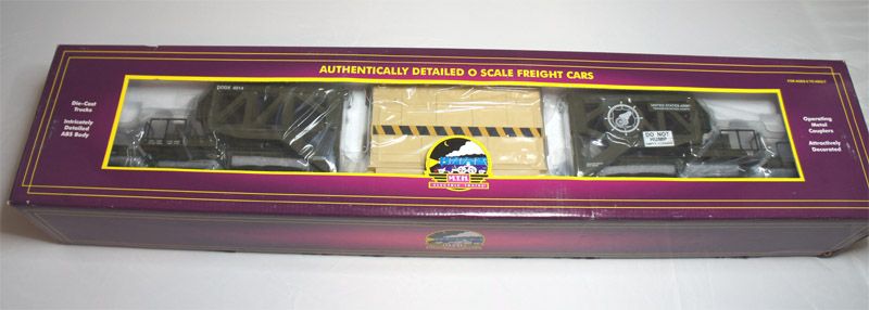 Rare MTH Premier 20 98495 U.S. Army Schnabel Flatcar MINT  