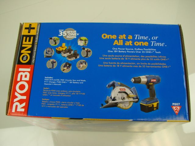 NEW RYOBI P807 Circular Saw+ Drill 18V ONE+ battery+charger p205 p501 