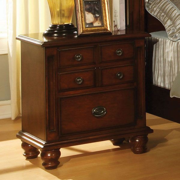 Gabrielle Dark Cherry Finish Night Stand  