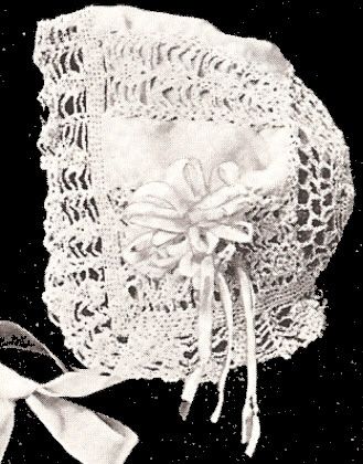 Vintage Antique Baby Sacque Hat Bonnet Crochet PATTERN  