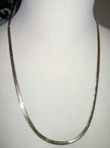TRIFARI gold herringbone 24 necklace chain VINTAGE  
