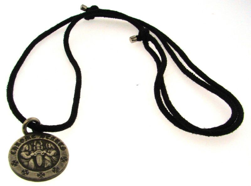 Chrome Hearts Sterling Silver Pendant and Cord Necklace  