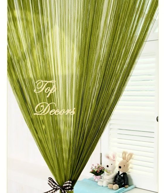 STRING CURTAIN FRINGE ROOM DIVIDER W300 L290 Lime Green  