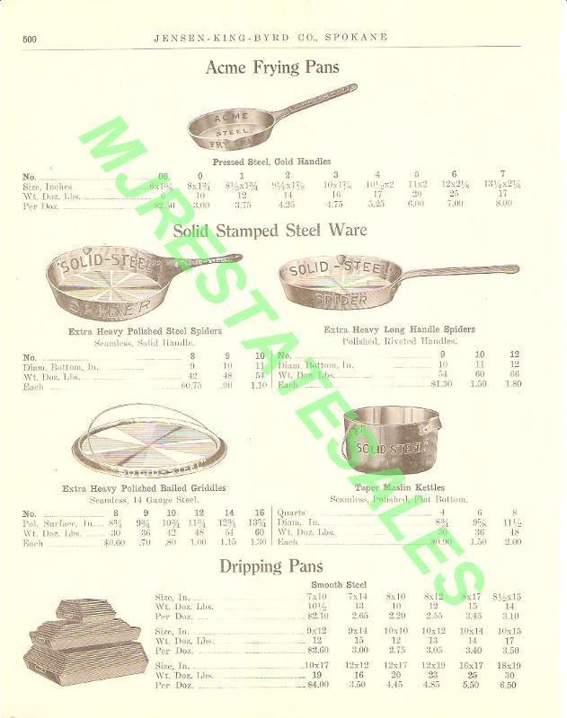 1911 Antique Spider Frying Pan Maslin Kettle AD  