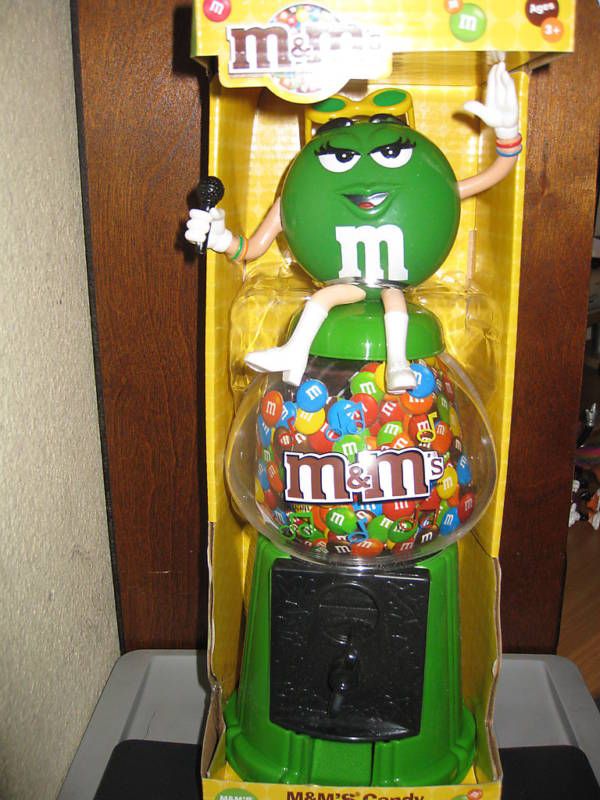 NOVELTY DISPENSER AND COIN BANK M&M GREEN  