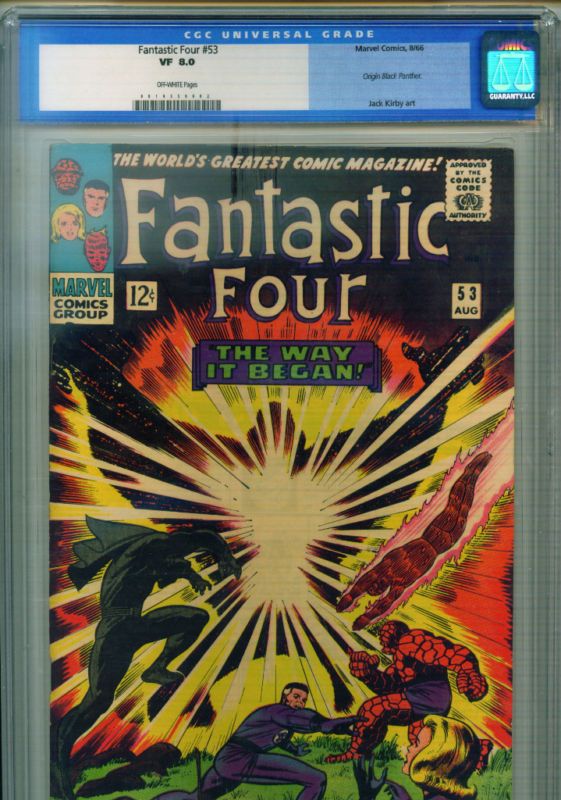   #53 CGC 8.0 / VERY FINE BLACK PANTHER ORIGIN JACK KIRBY ART  