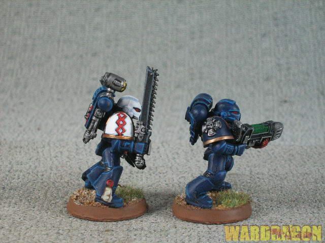 25mm Warhammer 40K WDS painted Crimson Fist Command Squad y39  