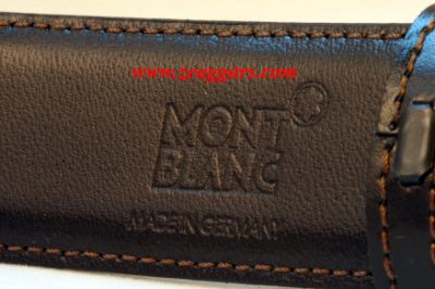 Montblanc Classic Belt #105123   Oval Palladium Pin Buckle Rev Strap 