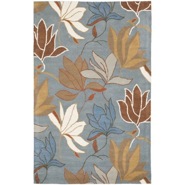 Hand tufted Soho Lakeside Blue Wool Area Rug  