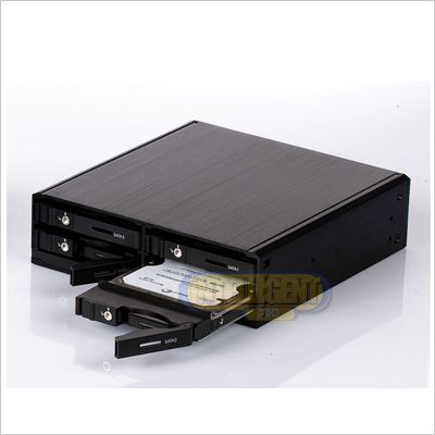 Quad 4 x 2.5 SATA HDD HD SSD Mobile Rack for 5.25 Bay  