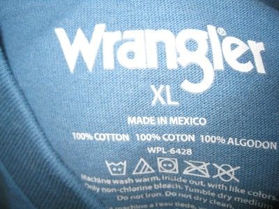 Mens Western Wrangler T Shirts Light Blue Team Roping  