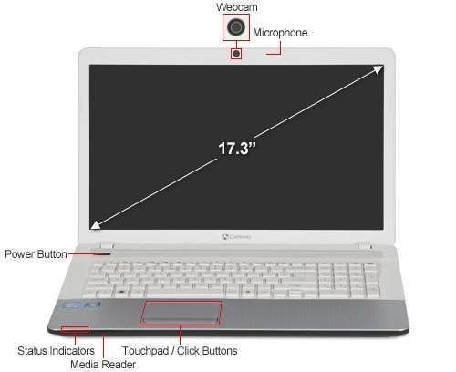   , 500GB HDD, 17.3 LCD, DVDRW, Windows 7 Home Premium 64 Bit, White