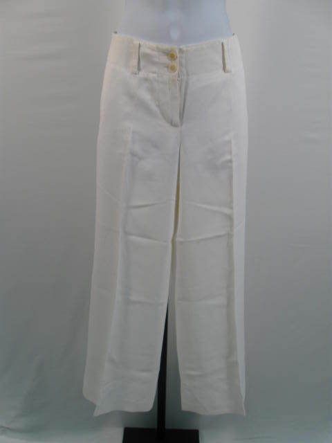 DKNY White Canvas Long Dress Pants size 4  