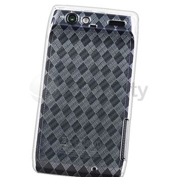   Clear TPU Skin Gel Case+Privacy LCD Film For Motorola Droid RAZR XT912