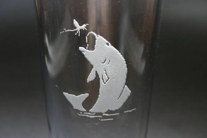Fishing Engraved Beer Glass Pint Go Fish Etched New  