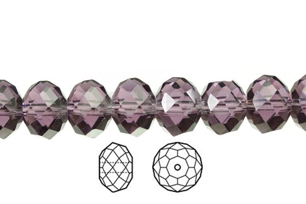 Faceted Amethyst Quartz 6x4mm Rondelle Beads 100Pcs  