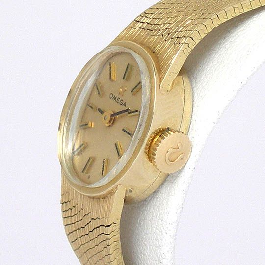 STUNNING 14K YELLOW GOLD 17 JEWELS OMEGA LADIES WATCH  