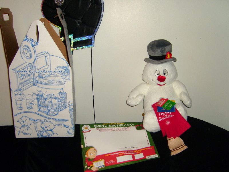 BUILD A BEAR FROSTY THE SNOWMAN & BOX CERTIFICATE NEW  