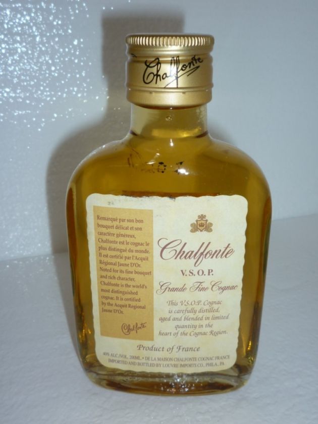 CHALFONTE VSOP GRAND FINE COGNAC FRENCH FRANCE 200 ML  