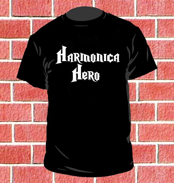 HARMONICA HERO MENS T SHIRT PLAYER FUNNY MUSIC MU22  