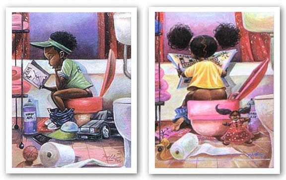 AFRICAN AMERICAN ART SET Thinker/Puzzle Frank Morrison  