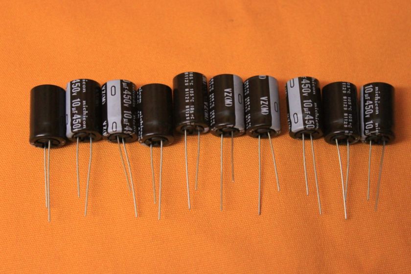 pcs 5 Nichicon 10uF 450v Aluminum Electrolytic Capacitors 12.5x20 20% 