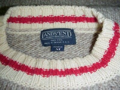 ViNTaGe LANDS END WOOL SOCK MONKEY Ski SWEATER M  