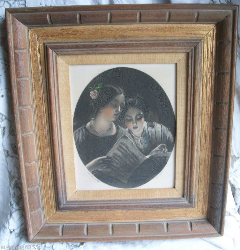 vnt Lithopane the Duet James Sant F Holl Sculpt Framed  