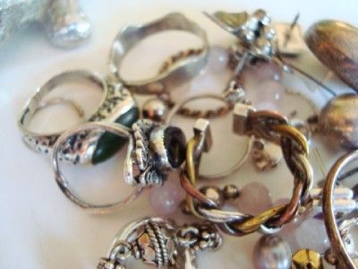 STERLING SILVER JEWELRY SCRAP LOT *118 GRAMS* RINGS EARRINGS PENDANTS 