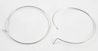 100pcs Wine Glass Charm Hoops Wires 50mm #20583  