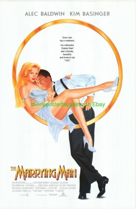 MARRYING MAN MOVIE POSTER 27x40 ORIGINAL KIM BASSINGER  