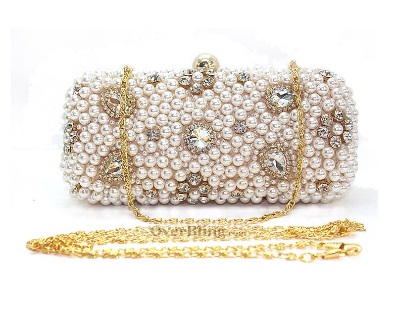 T27001 Ladys Imitation Pearl Clutch/Evening Bag Handbag Party Bags 