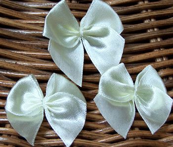 50 Yellow Satin Ribbon Bows Appliques Trim Doll Bridal  