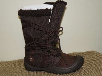   BROWN Fur Trim Lace Up winter boot Spartan Cape Cod women NIB  