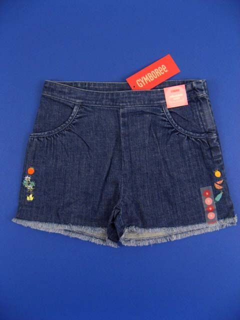 Girls 9 Gymboree Denim Jean Shorts Embroidered Fruit  