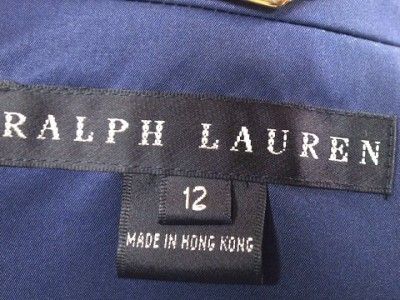 RALPH LAUREN NAVY POLYSTER SATIN Coat/Rain Coat LRG  