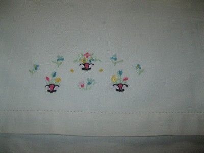 TWO VINTAGE BEIGE COTTON EMBROIDERED TOWELS 13 X 19  