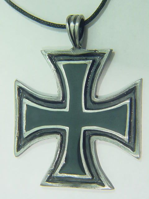 BUTW German Iron cross pewter pendant necklace 5004B  