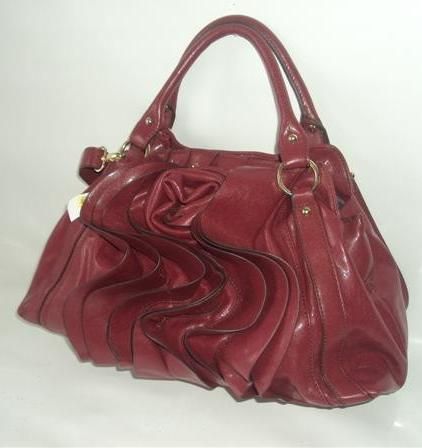 STEVE MADDEN ROSE RUFFLE WOMENS HANDBAG RED SATCHEL NEW  